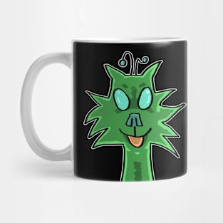 Green alien cat Mug